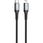 DeTech Кабел за данни DeTech DE-43Ci2, Type-C - Lightning, PD, 2.0m, Черен - 40266