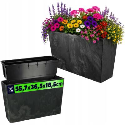 Kadax Květináč 56 x 19 x 36 cm plast černý