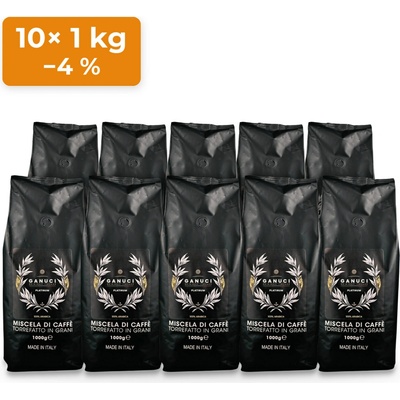 GANUCI Platinum 100% Arabica zrnková káva – balenie 10 kg (10× 1 kg)
