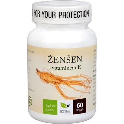 Natural Medicaments Ženšen + Vitamín E 60 kapsúl