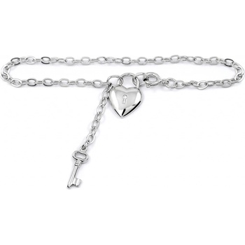 Soliter Strieborný náramok s kľúčom a zámkom 461 001 01369 04