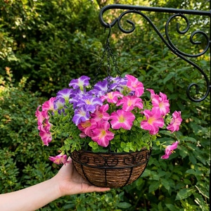  Изкуствена клонка Петуния с 3 цвята 32 см