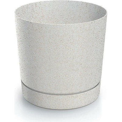 PROSPERPLAST Kvetináč TUBO P ECO WOOD biely 14,7cm