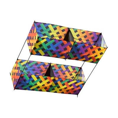 Invento drak Hargrave Box Kite Rainbow Mesh