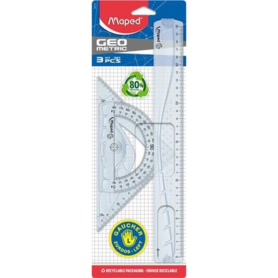 Maped Комплект линийки, пластмасови, 3 части, за лява ръка, maped 897118 (897118)