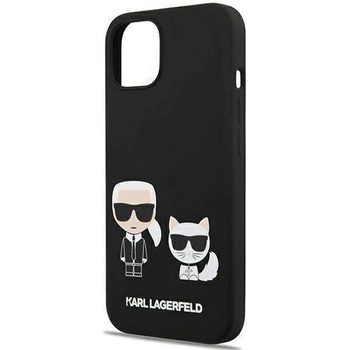 KARL LAGERFELD Karl & Choupette Silicone Case - дизайнерски силиконов кейс за iPhone 13 mini (черен)