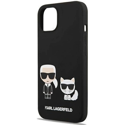 KARL LAGERFELD Karl & Choupette Silicone Case - дизайнерски силиконов кейс за iPhone 13 mini (черен)