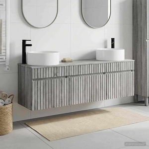 vidaXL Комплект шкафове за баня 3 бр. Сив Сонома 49 x 44, 5 x 65, 5 см (3405783)