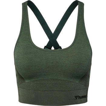 Hummel Seamless Medium Support Low Impact Sports Bra - Green