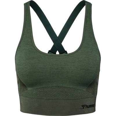 Hummel Women's Seamless Medium Support Low Impact Sports Bra - Green