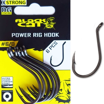 Black Cat Power Rig Hook DG coating vel.7 6 ks