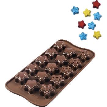 Silikomart Форма за шоколадови бонбони Scg45 Winter Stars силиконова (22.145.77.0065)