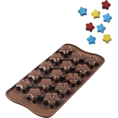 Silikomart Форма за шоколадови бонбони Scg45 Winter Stars силиконова (22.145.77.0065)