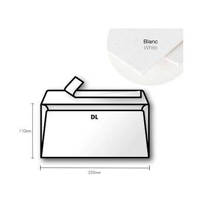 Papírová obálka Pollen DL 110x220mm – White