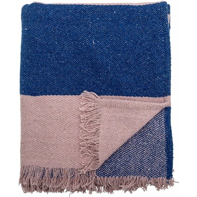 Bloomingville Modro-ružová deka Cadeo 130x160
