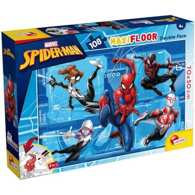 Lisciani Obojstranné podlahové Maxi Floor Marvel Spiderman 108 dielov