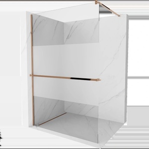 Mexen Kioto+ душкабина с рафт Walk-in 90 x 200 см, прозрачно/матирано, розово злато (800-090-121-60-35)