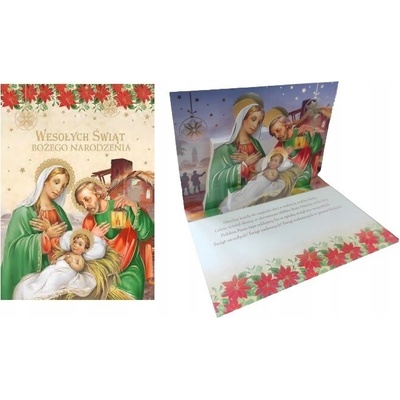 Priestorová vianočná pohľadnica Vianoce 19 x 14 cm + obálka (28705)