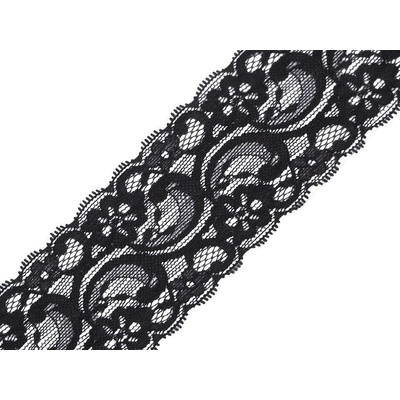 Elastická krajka / vsadka šíře 55 mm, střední, 1 černá – Zboží Dáma