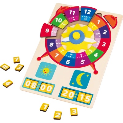 Playtive PLAYTIVE® Drevené puzzle - puzzle s hodinami