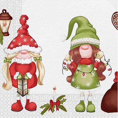 PROCOS Vánoční ubrousky 33x33cm 3 vrstvé vesnička