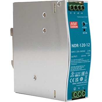 MEAN WELL NDR-120-12 Индустриално Захранване 12V 10A 120W за DIN Шина (NDR-120-12)