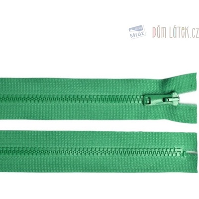 Zips kostený nedeliteľný zelený, dĺžka 25 cm