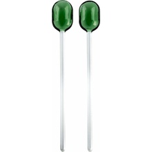 Lyžica na šalát Muurla sklenená zelená 2 ks