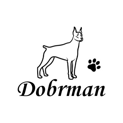 Nažehlovací nápis Dobrman Vzor: 2, Potisk: tmavě šedá, Motiv: srdce