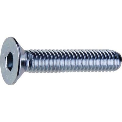 Metrická skrutka M6x12 INBUS, zapustená hlava pevnosť 10,9, zinok biely, 20ks