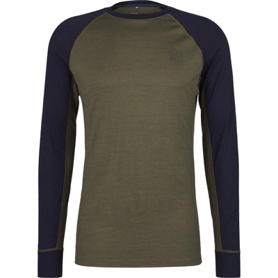 Stoic Мъжко мериносово термобельо Stoic Merino180 BengtSt. L/S Merino base layer - Olive Green / Dark Navy - размер 4XL (015-2080-1018)