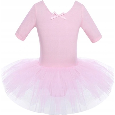 R208XL tutu Body baletné šaty ružové
