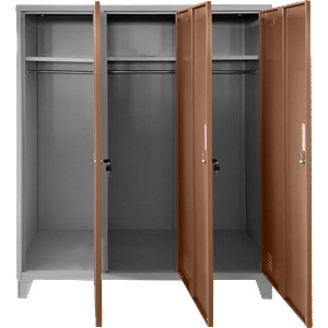 Carmen Метален шкаф Carmen CR-1604-3 JZ - сив / светлокафяв (3580175_7) - xmall