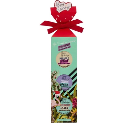 Dirty Works Подаръчен комплект с балсами за устни Happy Hooladays, 3 броя