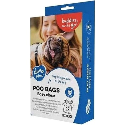 DUVO+ Sáčky s oušky na psí exkrementy černé 80 ks 18 x 34,5 cm