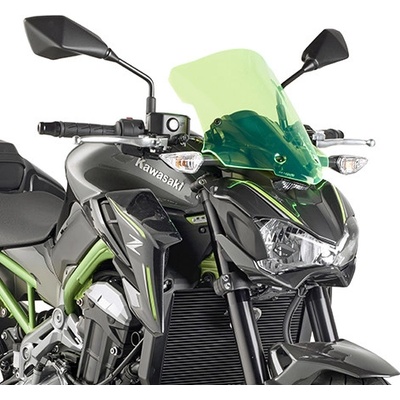 KAPPA plexi KAWASAKI Z 900 (17-18) 37 X 32 cm LIME s osvětlenými okraji s upevněním
