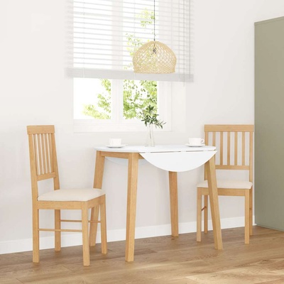 vidaXL Трапезни столове с възглавници 2 бр масивна дървесина гума (4102427)