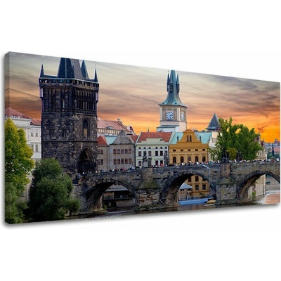 Obraz na stěnu Panorama města Prahy - 50x100 cm