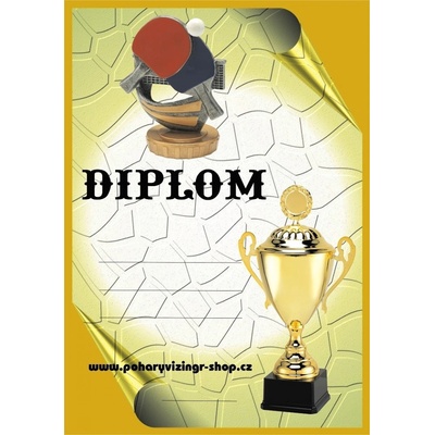 VIZINGR Stolní tenis diplom A4 č.27