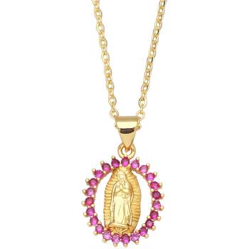 HARAHU Колие Медальон Дева Мария - Златна / Розова kp38856 (38856)