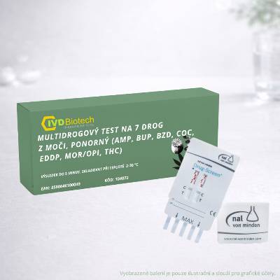 Nal Von Minden 7v1 Multidrogový test (AMP, BUP, BZD, COC, EDDP, MOR/OPI, THC) Rychlý panelový test z moči 1 ks