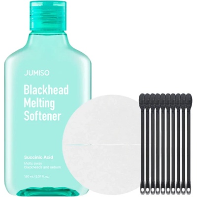 Jumiso Blackhead Melting Softner + Cotton Pads + Cotton Swabs - Продукт за грижа за пори и черни точки + памучни тампони + клечки за уши 150мл/40бр/10бр