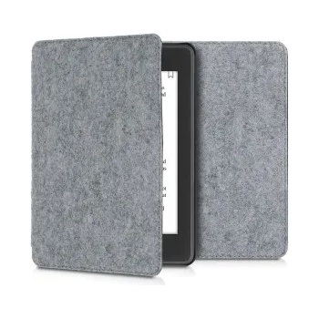 Image 1 of kwmobile Флип калъф с дизайн филц за Amazon Kindle (2019) - сив