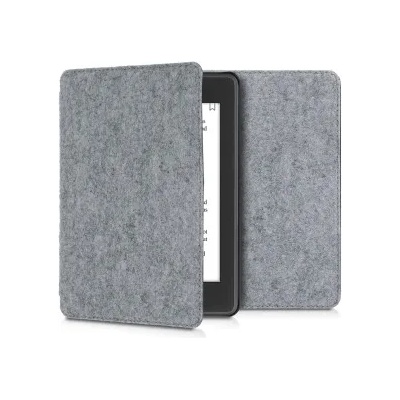 kwmobile Флип калъф с дизайн филц за Amazon Kindle (2019) - сив