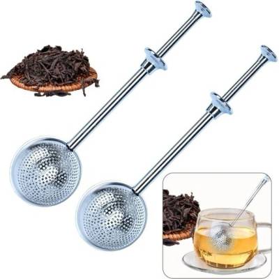 DUSH PACE Sítko na sypaný čaj, sítko z nerezové oceli a sada čajových filtrů (2 kusy) - Velký nálevník na čaj
