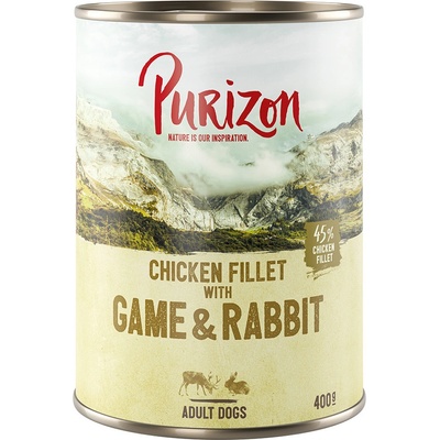 Purizon Adult zverina s králičim mäsom tekvicou a brusnicami 6 x 400 g