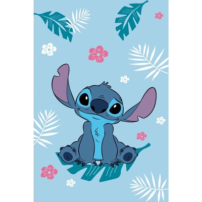 Jerry Fabrics Modrá fleecová detská deka Lilo a Stitch Blue