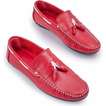 Alexander garcia Мъжки мокасини от естествена кожа - Червени 20230321129 (381627_Червен)