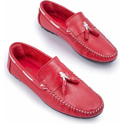 Alexander garcia Мъжки мокасини от естествена кожа - Червени 20230321129 (381627_Червен)