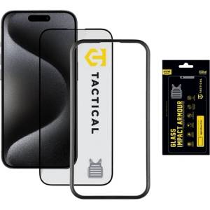 Tactical iPhone 15 Pro TACTICAL IMPACT ARMOUR GLASS екранен протектор стъкло 3D, антибактериален + поддържаща рамка, TRANSFER 57983115938 (57983115938)